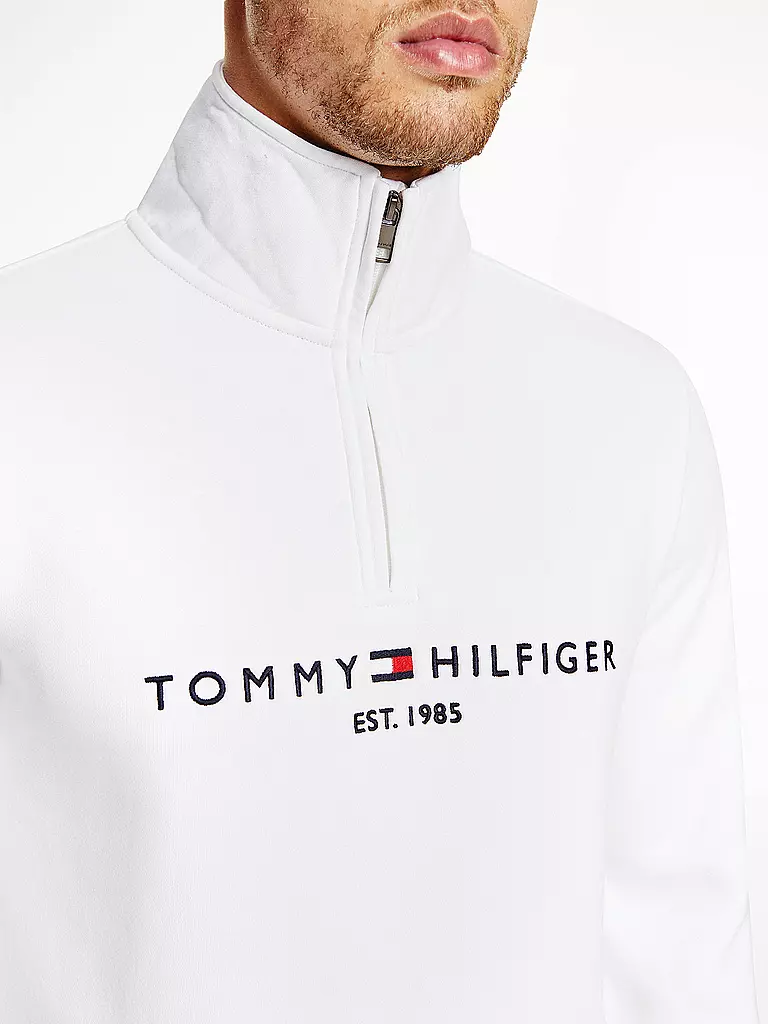 TOMMY HILFIGER | Troyer Sweater | weiss