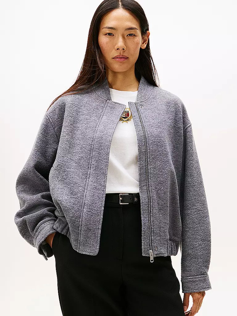 TOMMY HILFIGER | Wolljacke | hellgrau