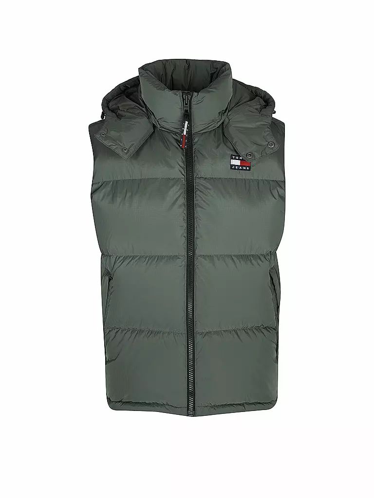 TOMMY JEANS | Daunensteppgilet ALASKA | grün