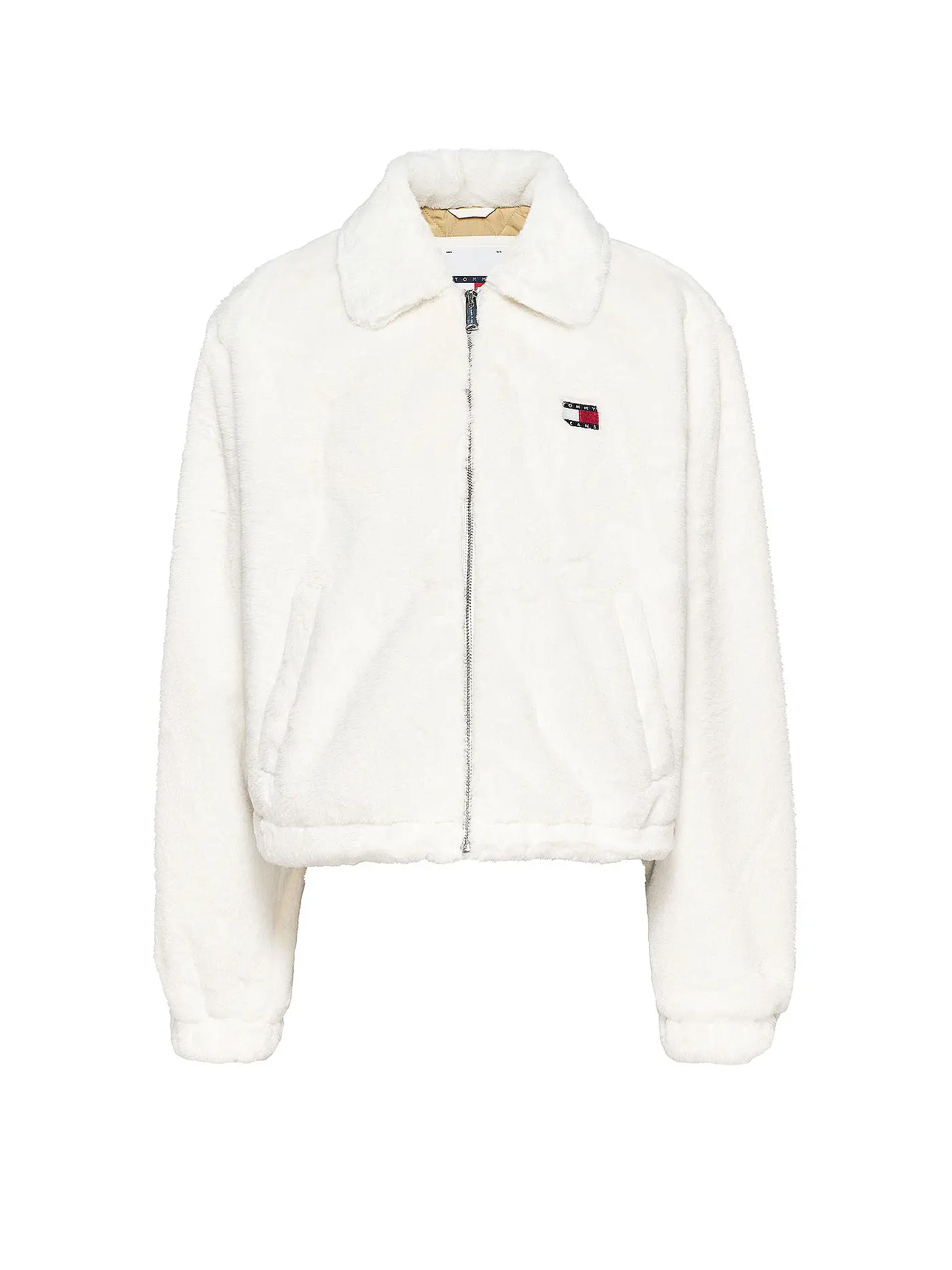 TOMMY JEANS | Jacke in Felloptik | weiss