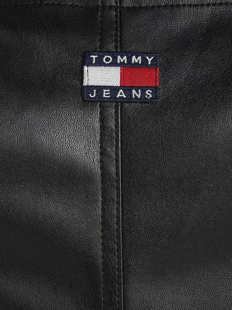 TOMMY JEANS | Minikleid in Lederoptik | schwarz
