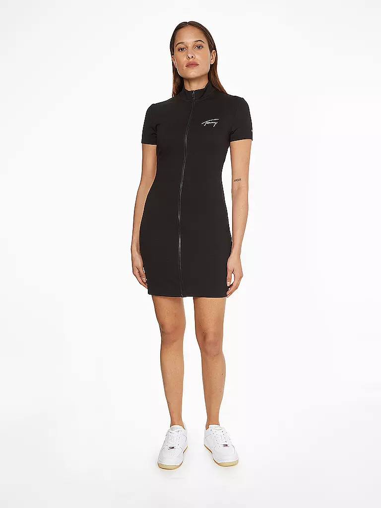 TOMMY JEANS | Minikleid SIGNATUR BODYCON | schwarz