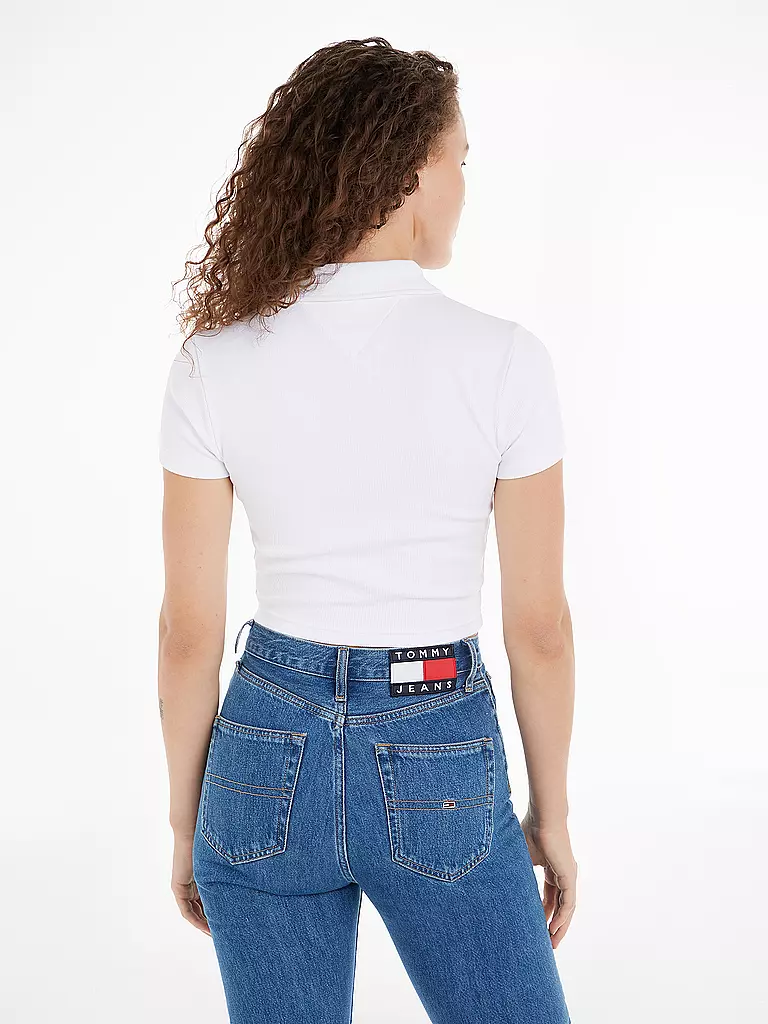 TOMMY JEANS | Poloshirt Cropped Fit | weiss