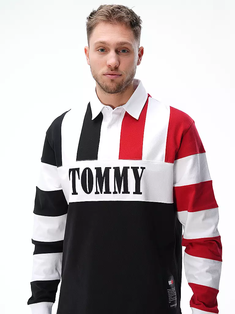TOMMY JEANS | Poloshirt REMASTERED RUGBY | schwarz