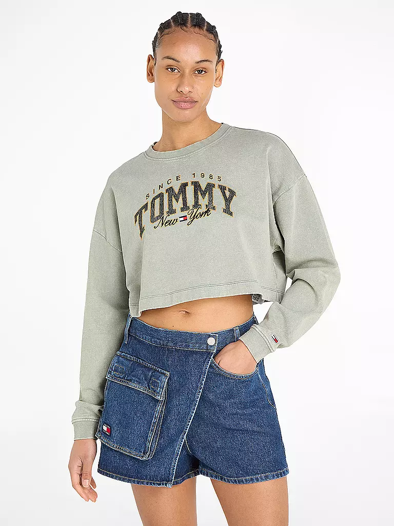 TOMMY JEANS | Sweater Cropped Fit | grau