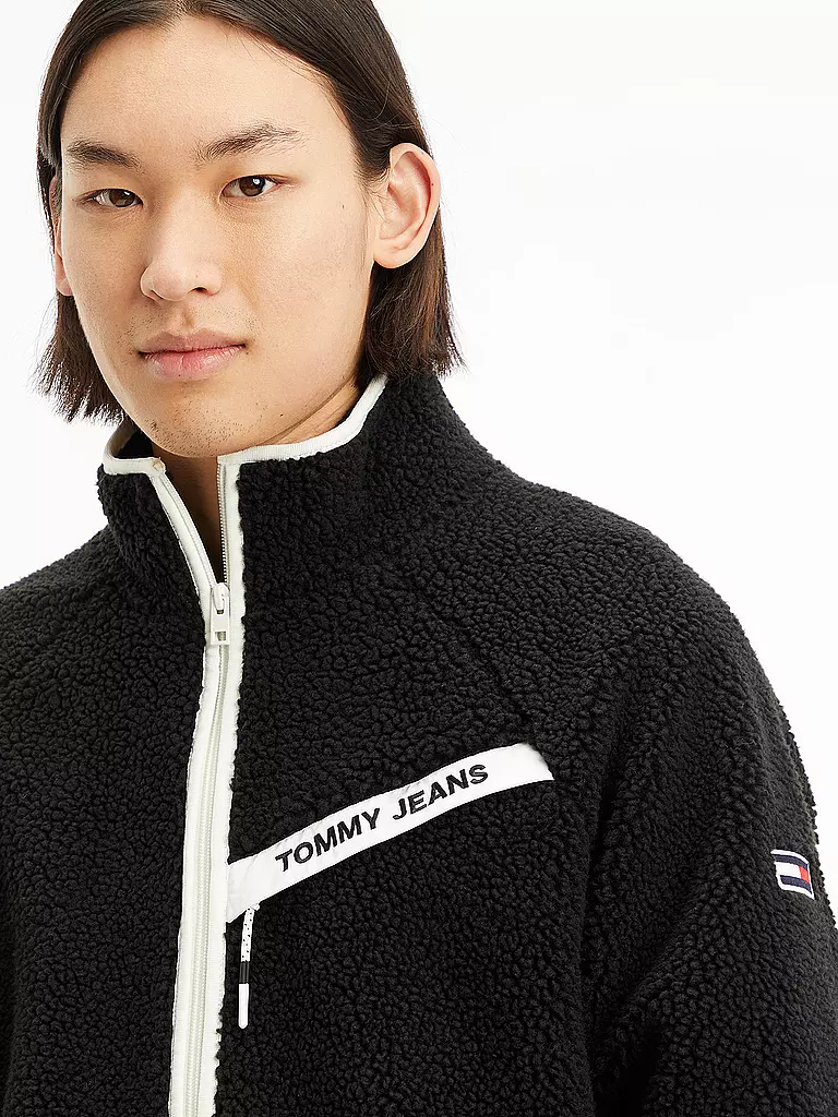 TOMMY JEANS | Sweatjacke Sherpa | schwarz