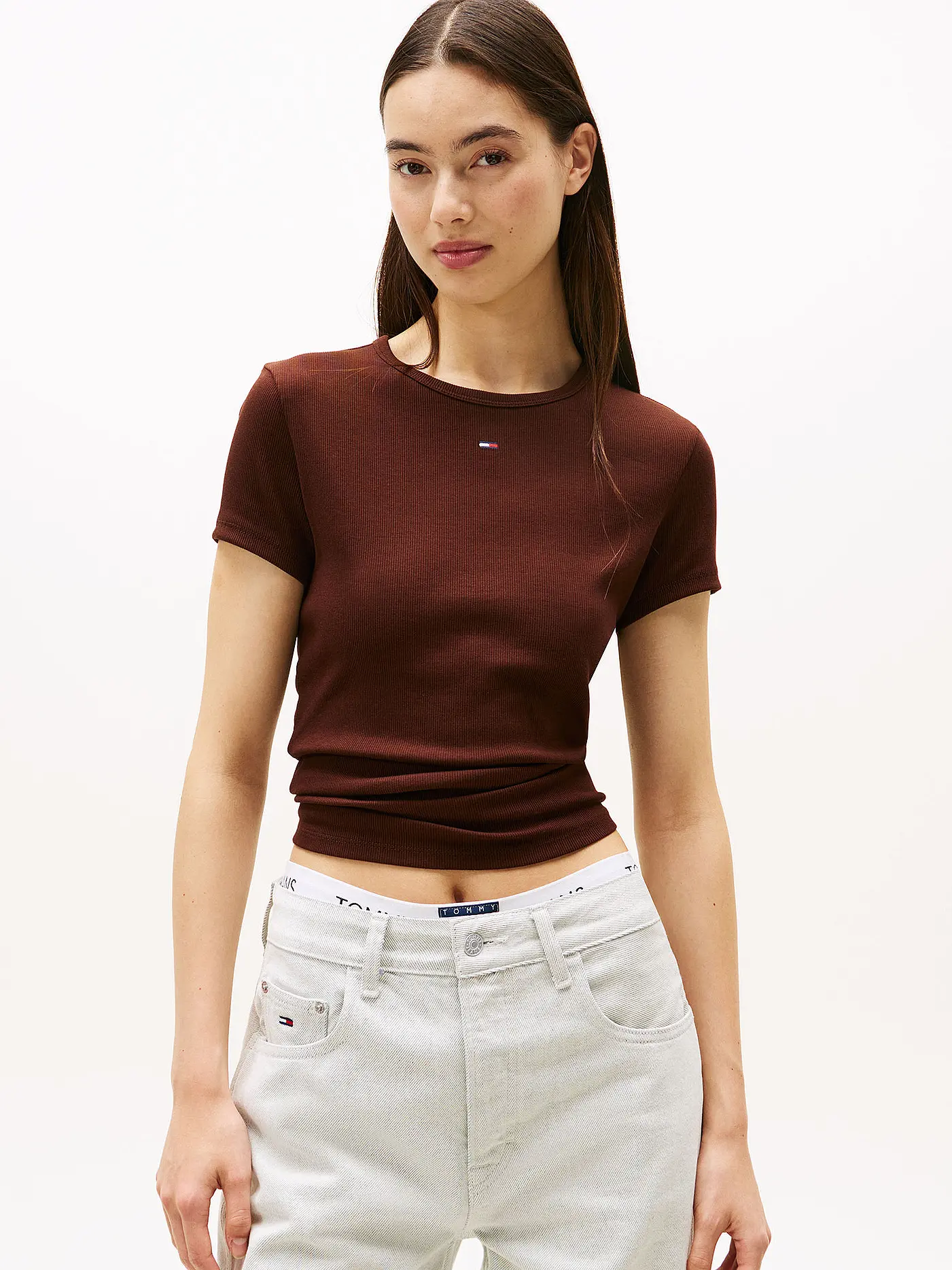 TOMMY JEANS | T-Shirt  | braun