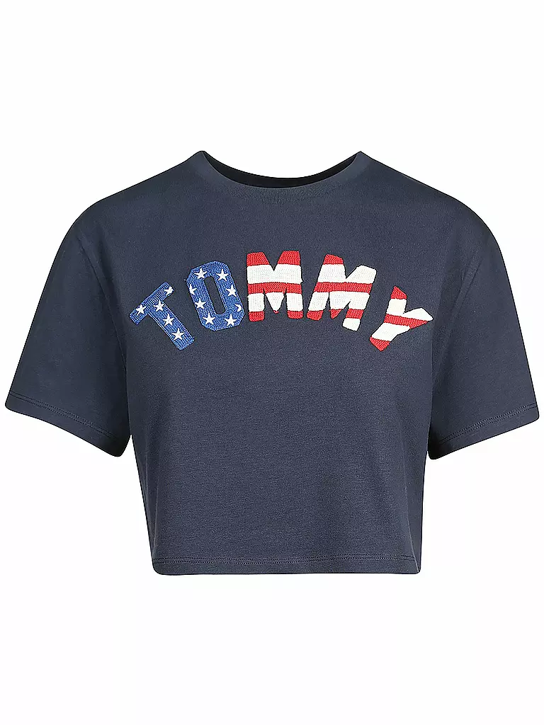 TOMMY JEANS | T-Shirt Cropped-Fit | blau
