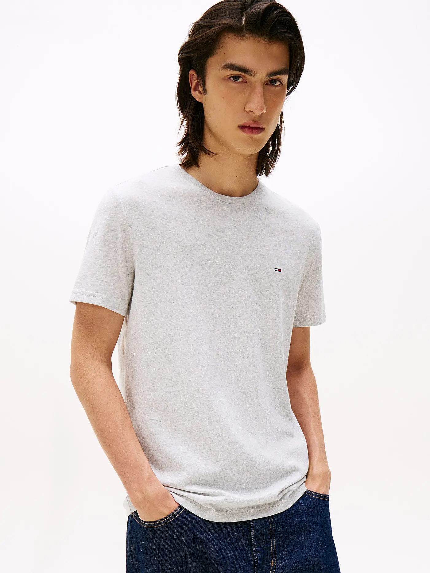 TOMMY JEANS | T-Shirt Slim Fit | hellgrau