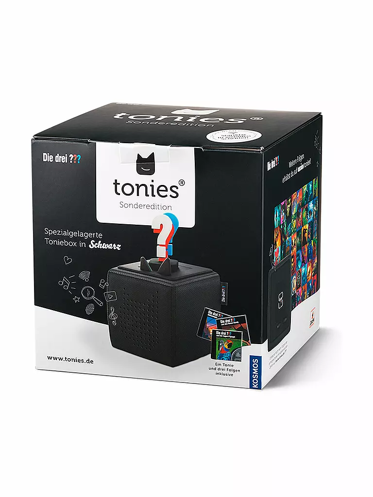 TONIES | Toniebox Sonderedition - Die drei ???  Schwarz | transparent