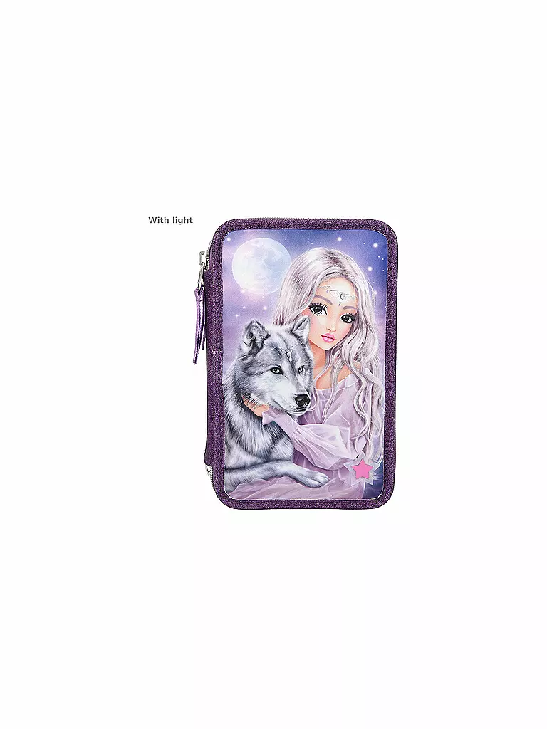 TOP MODEL | FANTASYModel 3-Fach Federtasche Wolf LED | keine Farbe