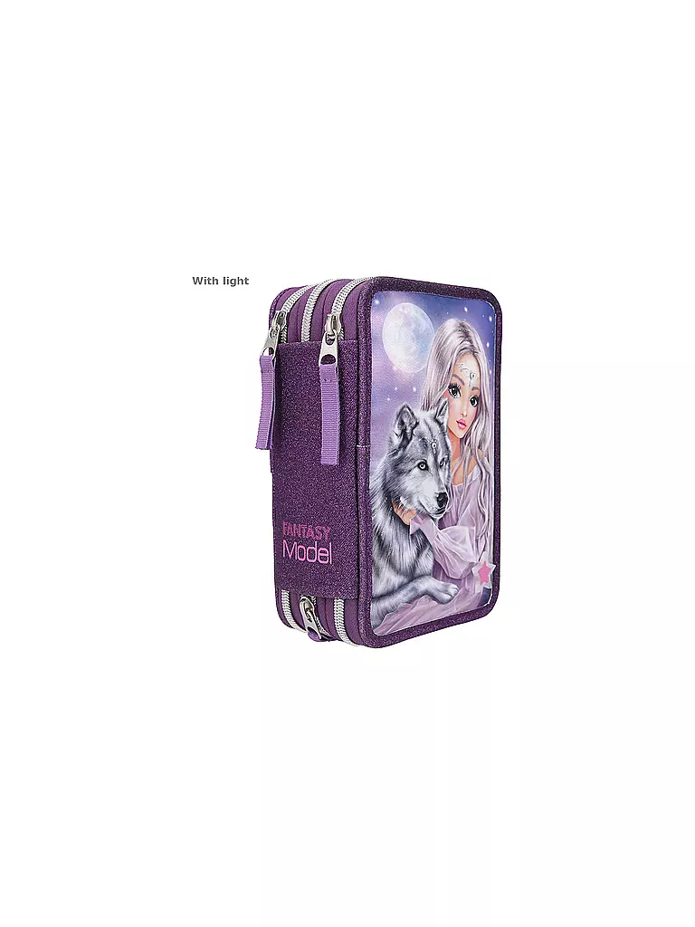TOP MODEL | FANTASYModel 3-Fach Federtasche Wolf LED | keine Farbe