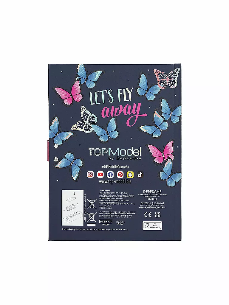 TOP MODEL | Mädchen Geheimcode Tagebuch mit Sound | keine Farbe