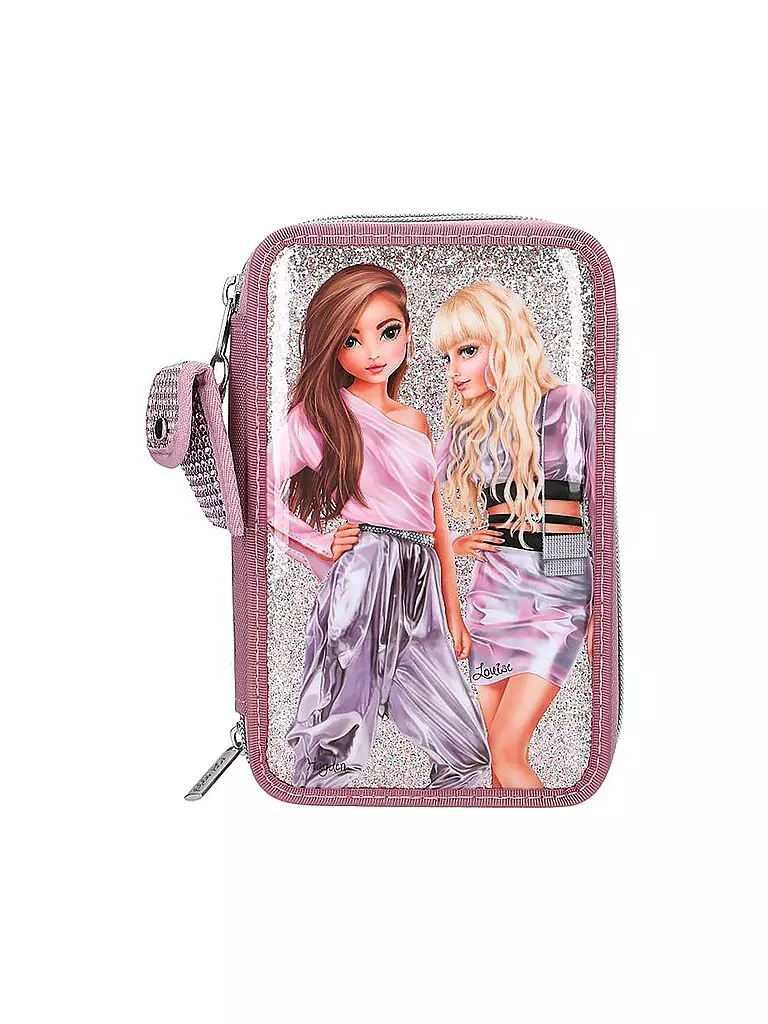 TOP MODEL | TOPModel 3-Fach Federtasche mit Glitzer Glitter Queen  | keine Farbe