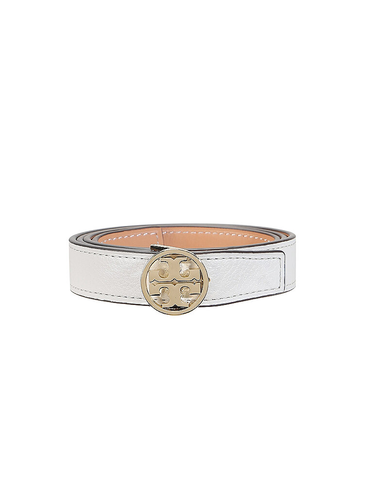 TORY BURCH Ledergürtel MILLER creme | XL