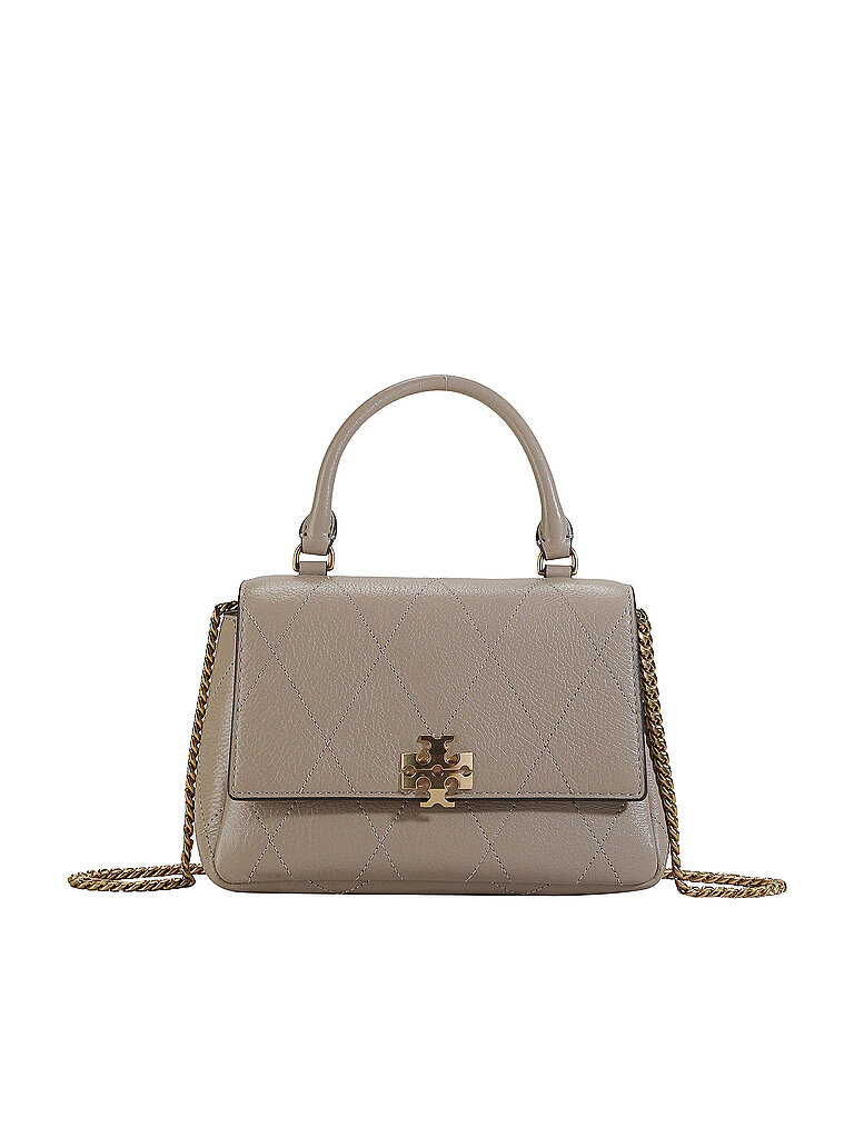 TORY BURCH Ledertasche - Henkeltasche CHARLIE hellgrau