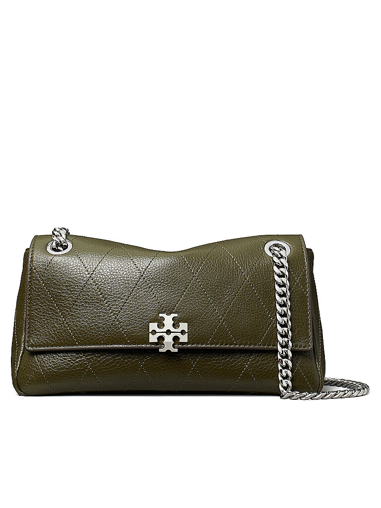 TORY BURCH Ledertasche - Schultertasche CHARLIE Small olive