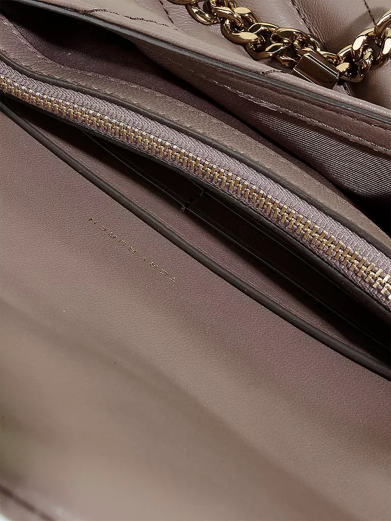 TORY BURCH | Ledertasche - Crossbody "Kira Chevron" | grau
