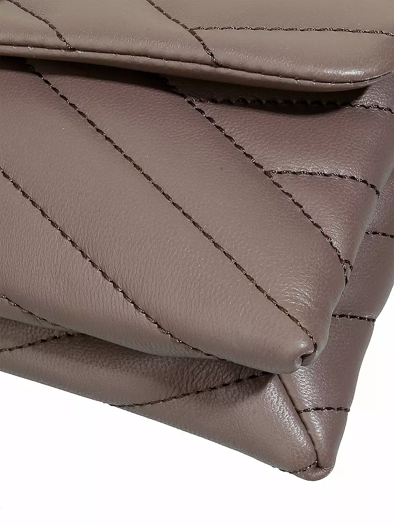 TORY BURCH | Ledertasche - Crossbody "Kira Chevron" | grau