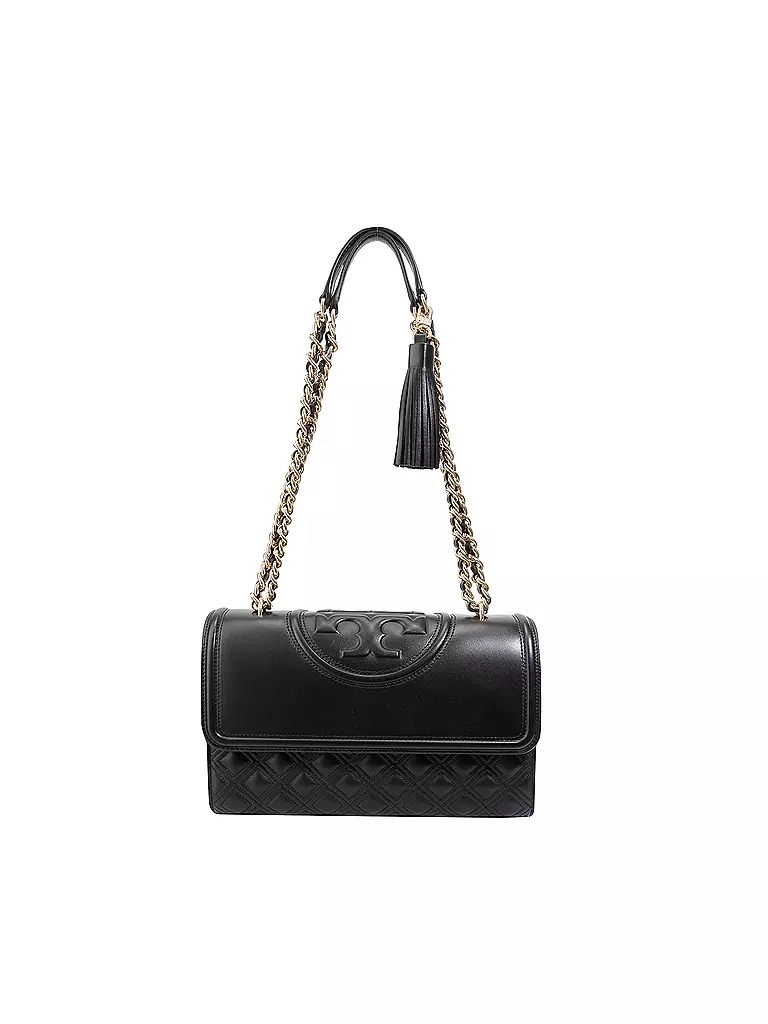 TORY BURCH | Ledertasche - Schultertasche Fleming | schwarz