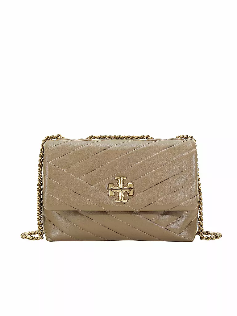 TORY BURCH | Ledertasche - Schultertasche KIRA CHEVRON Small | beige