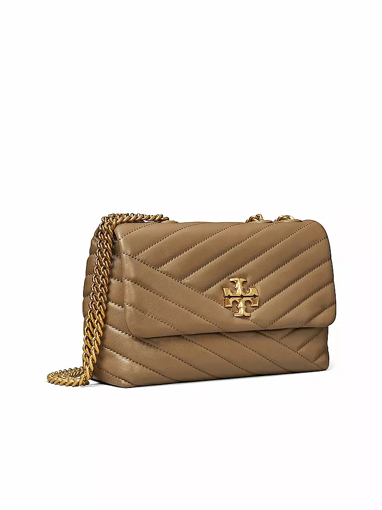 TORY BURCH | Ledertasche - Schultertasche KIRA CHEVRON Small | beige