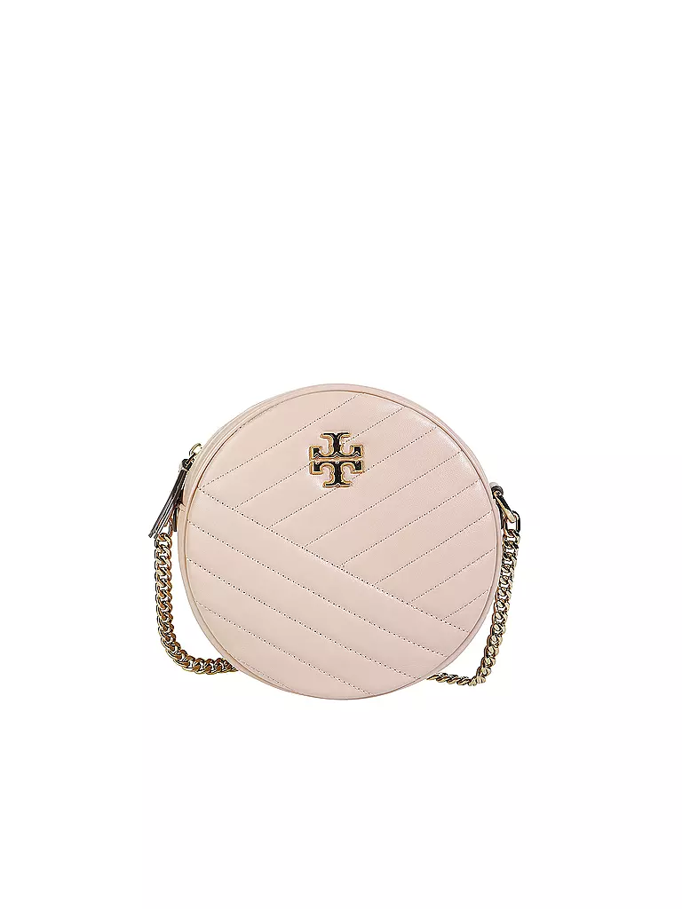 TORY BURCH | Ledertasche - Umhängetasche Kira Chevron Circle Bag | beige