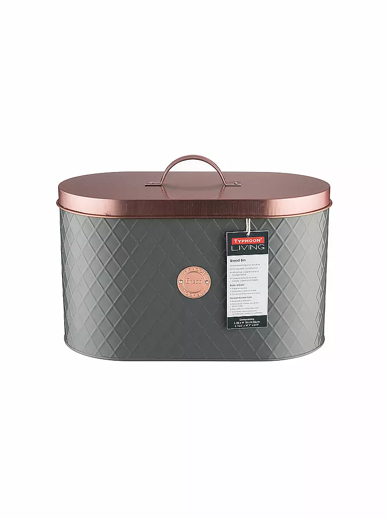 TYPHOON | Brotkasten Henrik Copper 10l Grau/Kupfer | grau