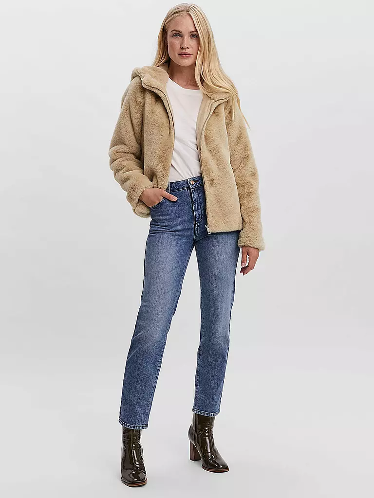 VERO MODA | Jacke in Felloptik VMSUIHOODIE  | beige