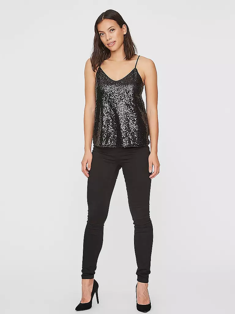 VERO MODA | Pailletten Top VMPEARL | schwarz