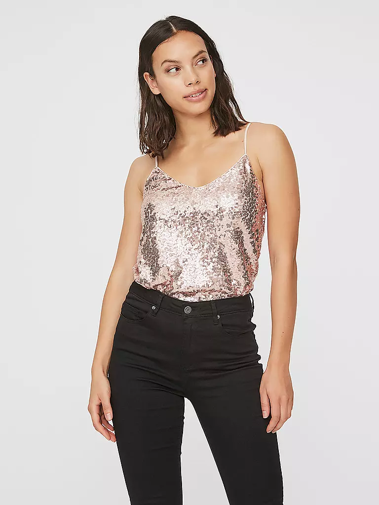 VERO MODA | Pailletten Top VMPEARL | rosa