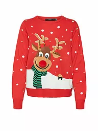 VERO MODA | Pullover  VMSNOWY DEER | rot