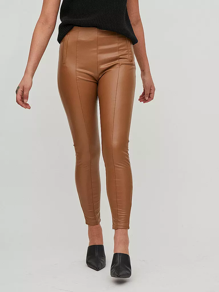 VILA | Hose Leder VICORDELIA | camel