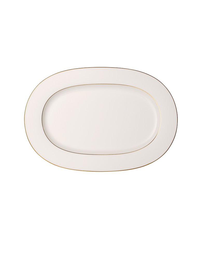 VILLEROY & BOCH SIGNATURE Platte oval Anmut Gold 41cm weiss
