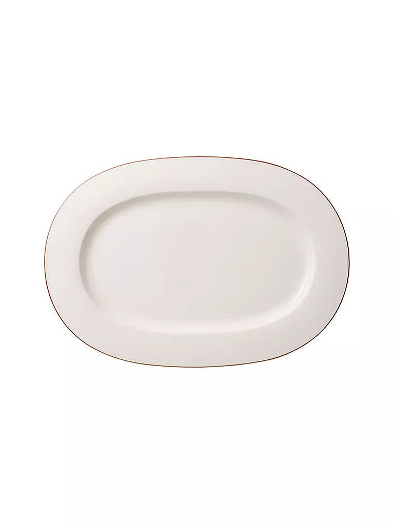 VILLEROY & BOCH SIGNATURE | Platte oval "Anmut Rosewood" 41cm | weiss