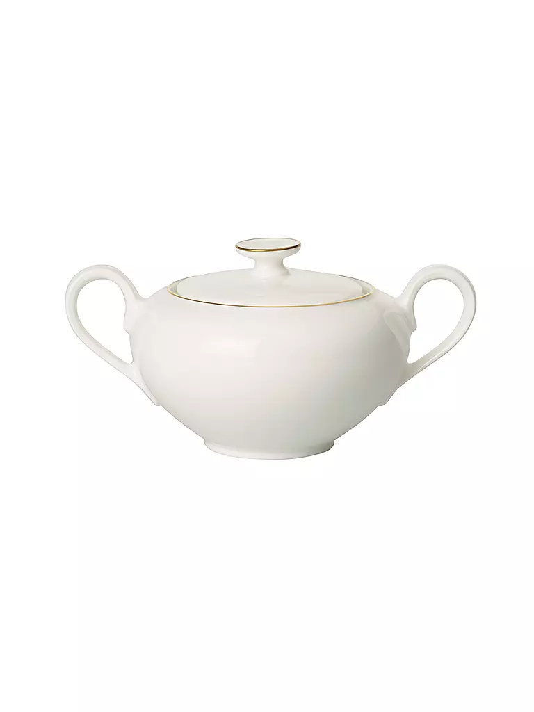 VILLEROY & BOCH SIGNATURE | Zucker-/Marmeladesdose "Anmut Gold" 0,35l | weiss