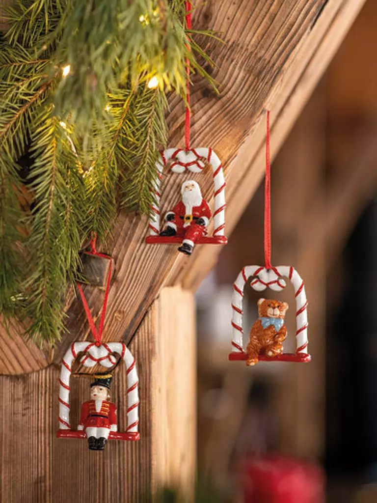 VILLEROY & BOCH | Weihnachtsschmuck Nostalgic Ornaments Ornamente Harlekin,Teddy und Santa 3tlg. | bunt