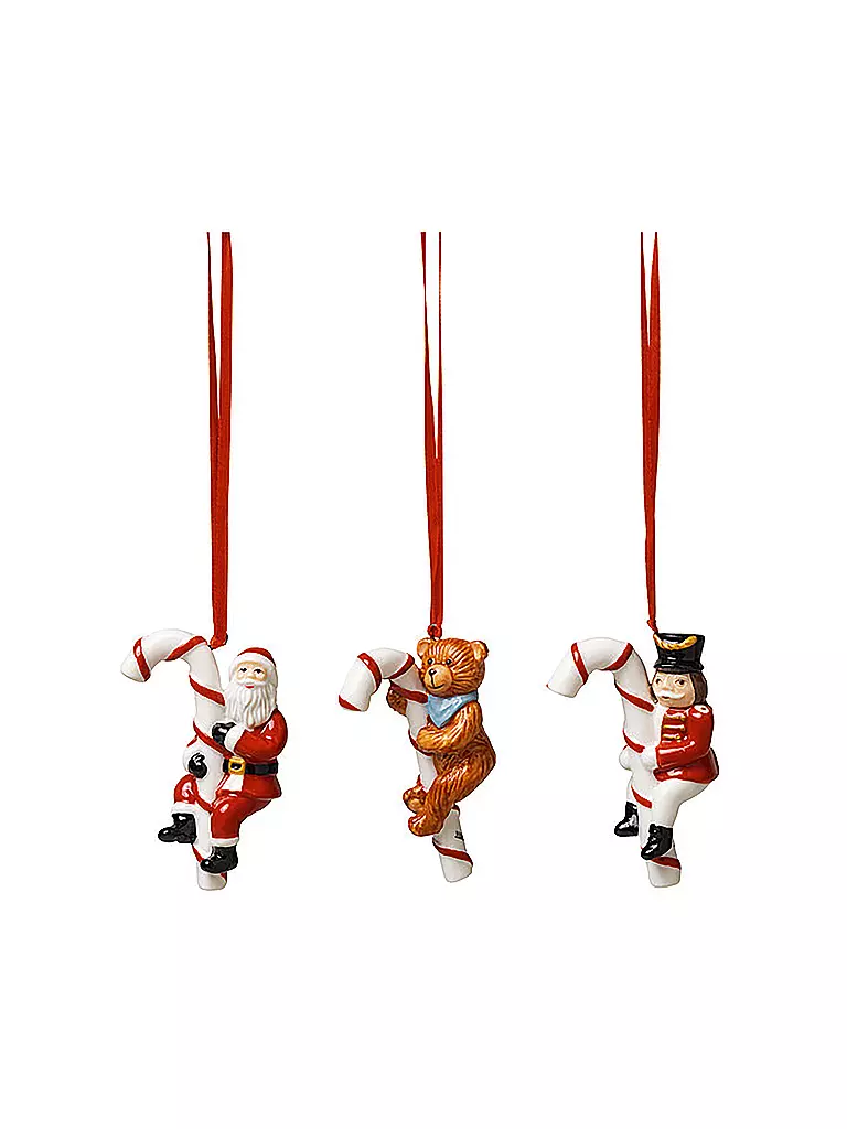 VILLEROY & BOCH | Weihnachtsschmuck Nostalgic Ornaments Santa, Teddy, Schaukelpferd 3tlg. | bunt
