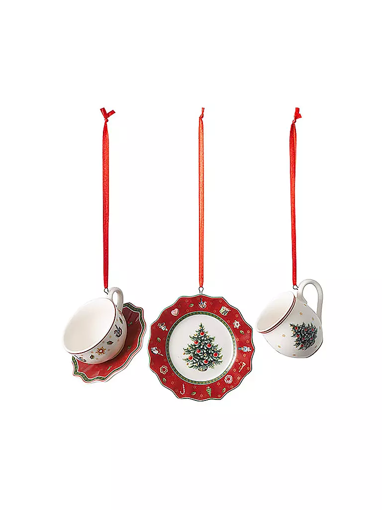 VILLEROY & BOCH | Weihnachtsschmuck Toy's Delight - Ornamente Geschirrset 3tlg | bunt