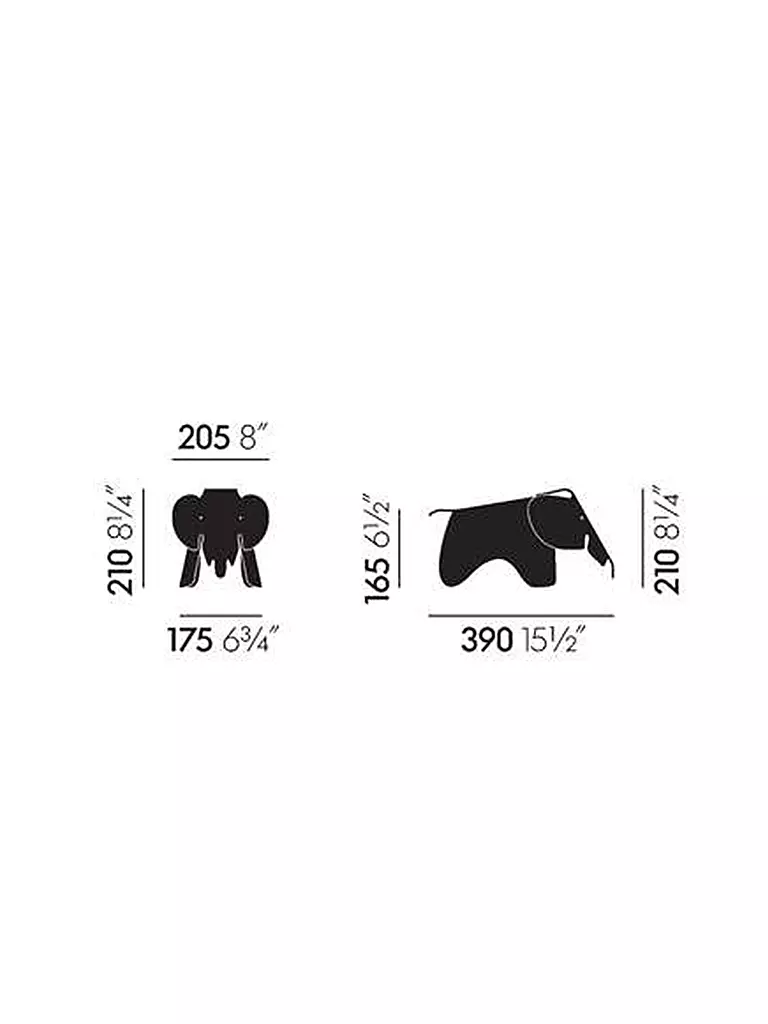 VITRA | Deko Elefant Eames Small Schwarz | grün