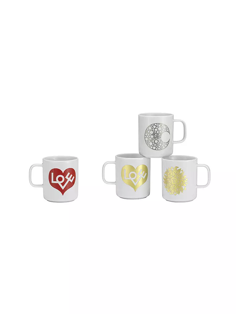 VITRA | Henkelbecher - Tasse Coffee Mug  Love Heart Gold | silber