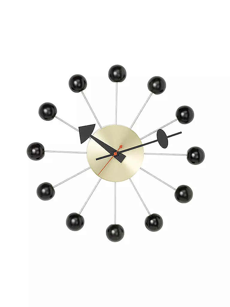 VITRA | Wanduhr "Ball Clock" 33cm (Messing/Schwarz) | schwarz