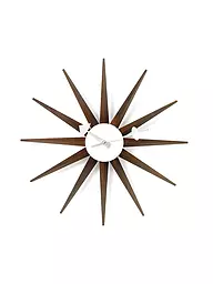 VITRA | Wanduhr Sunburst Clock Nussbaum/Schoko 47cm | Braun