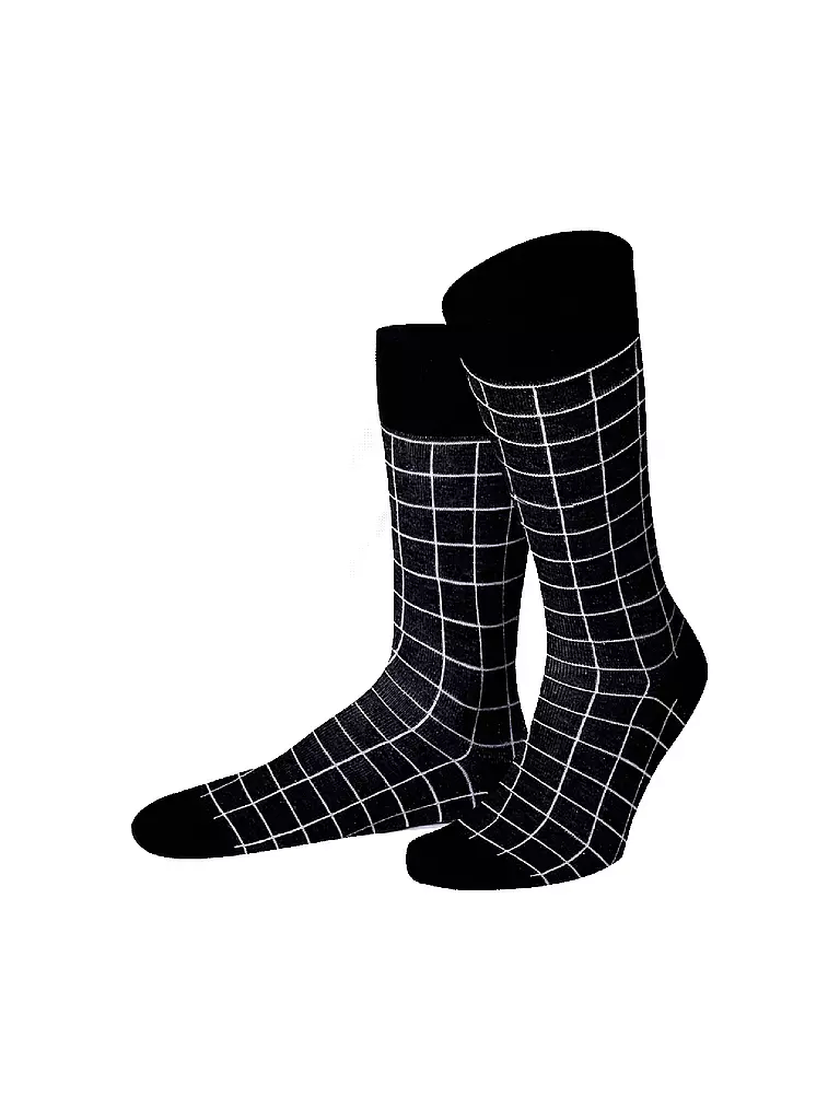 VON JUNGFELD | Herren Socken " Bars " schwarz/weiss | schwarz