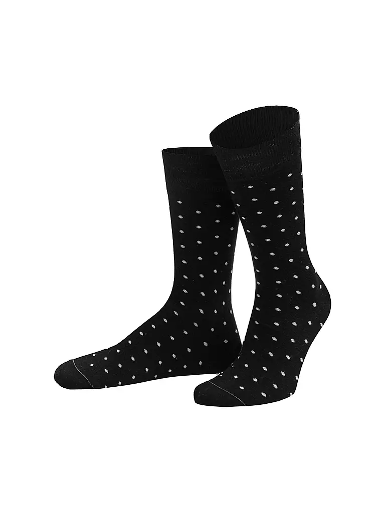 VON JUNGFELD | Herren Socken " Dots " schwarz/weiss | schwarz