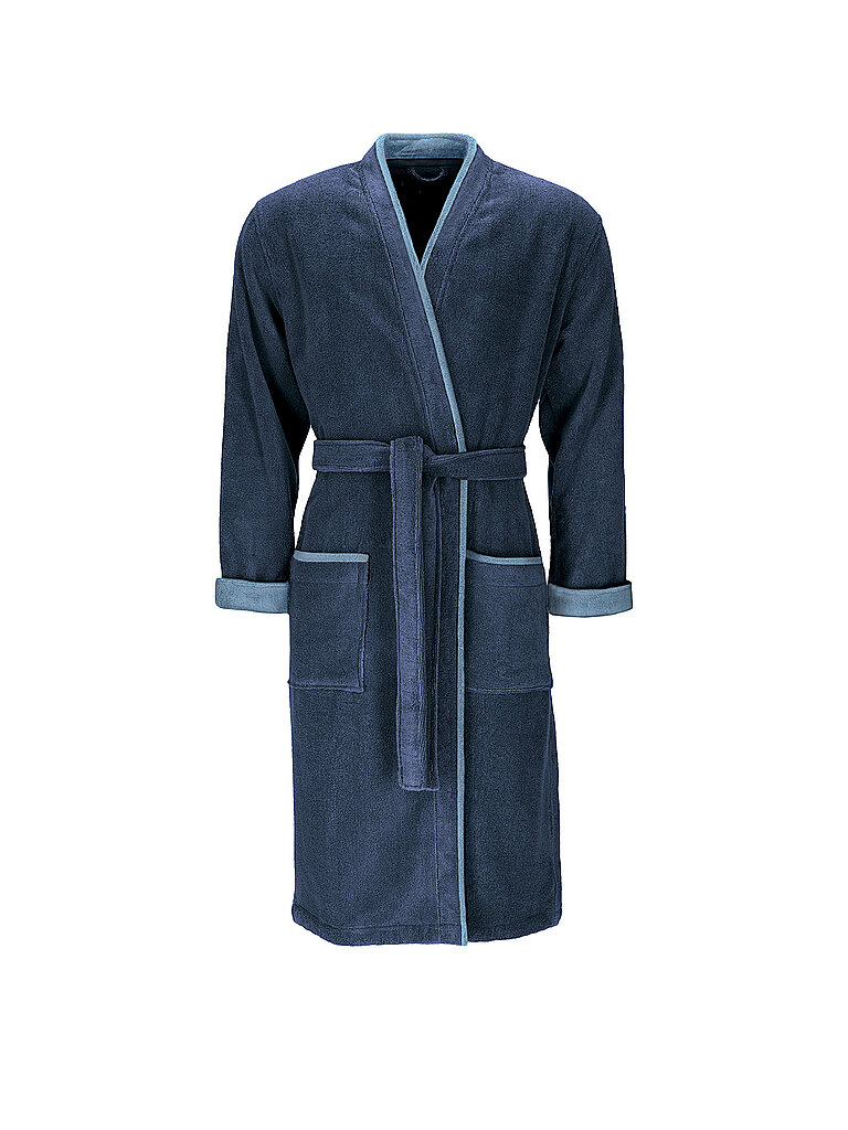 VOSSEN Herren Bademantel L AMADEUS Navy Blue dunkelblau | M
