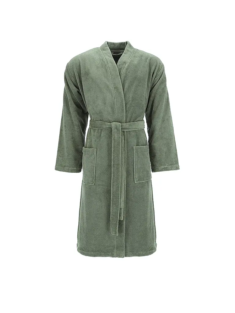 VOSSEN | Herren Bademantel COSMO Detox Green   | Dunkelgrün