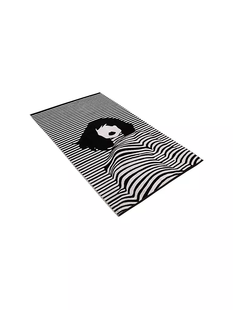 VOSSEN | Strandtuch 100x180cm Lady Stripes Black/White | schwarz