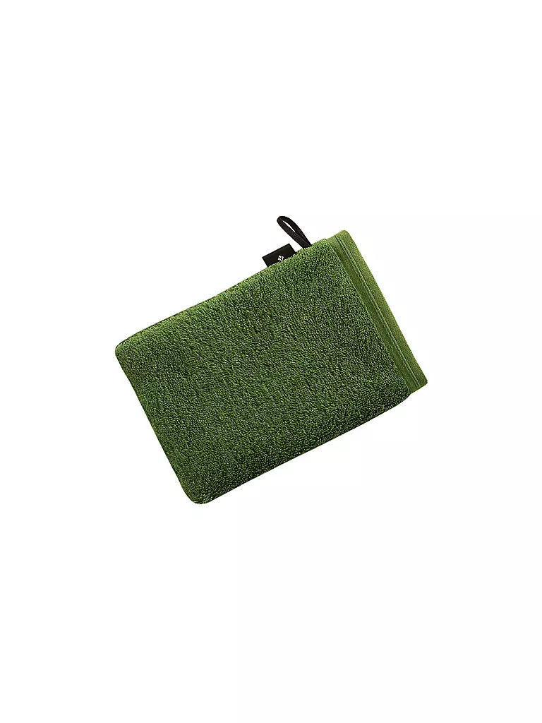 VOSSEN | Waschhandschuh VEGAN LIFE 16x22cm Clover  | dunkelgrün