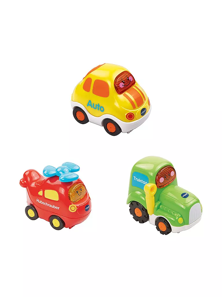 VTECH | Tut Tut Baby Flitzer - Fahrzeug - Hubschrauber, Auto, Traktor - 3er Set  | transparent